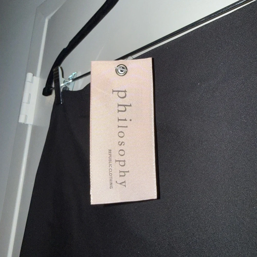 NWT Philosophy Black Midi A-Line Skirt Size 2